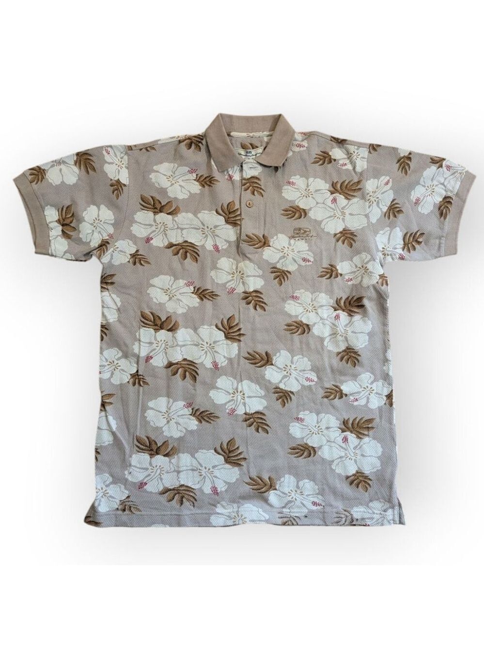 Honolua Surf Co Polo Shirt Beige Floral Medium